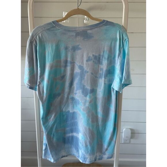 Vitamin‎ Sea patches star tie dyed t-shirt Womens large Blue Grey - Picture 4 of 4